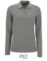 Dames Polo Lange Mouw Sols 02083 Grey Melange